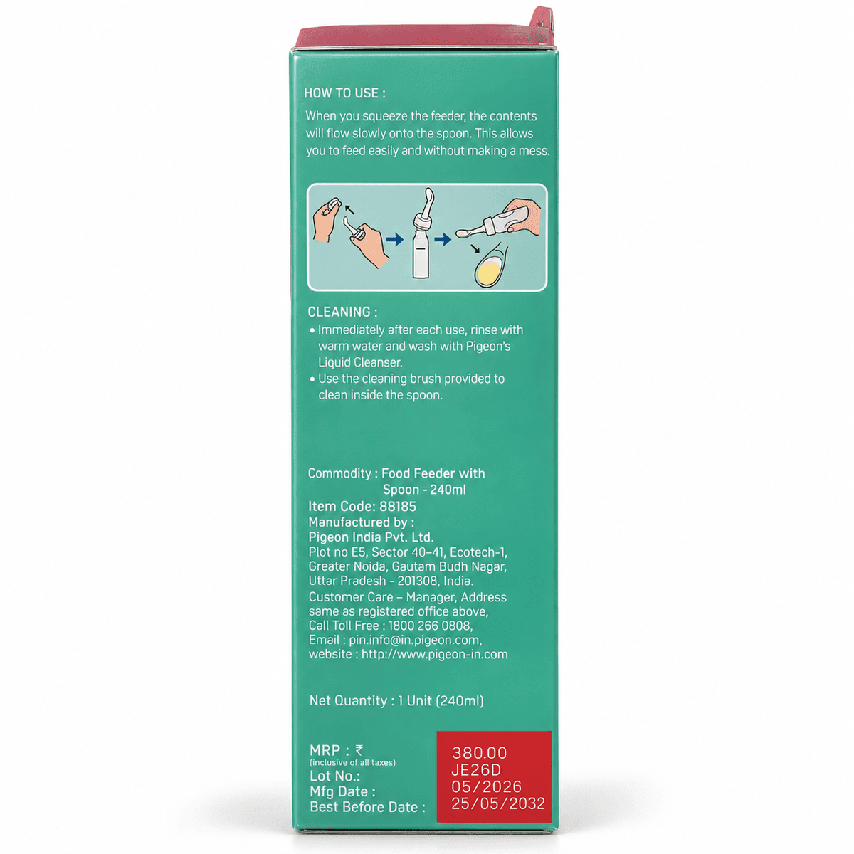 Pigeon Food Feeder with Spoon – Squeezable Feeder 240 ml / 8 oz thumbnail 5