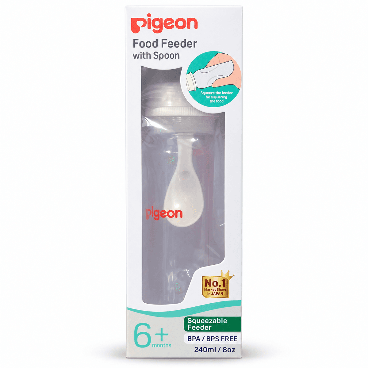 Pigeon Food Feeder with Spoon – Squeezable Feeder 240 ml / 8 oz