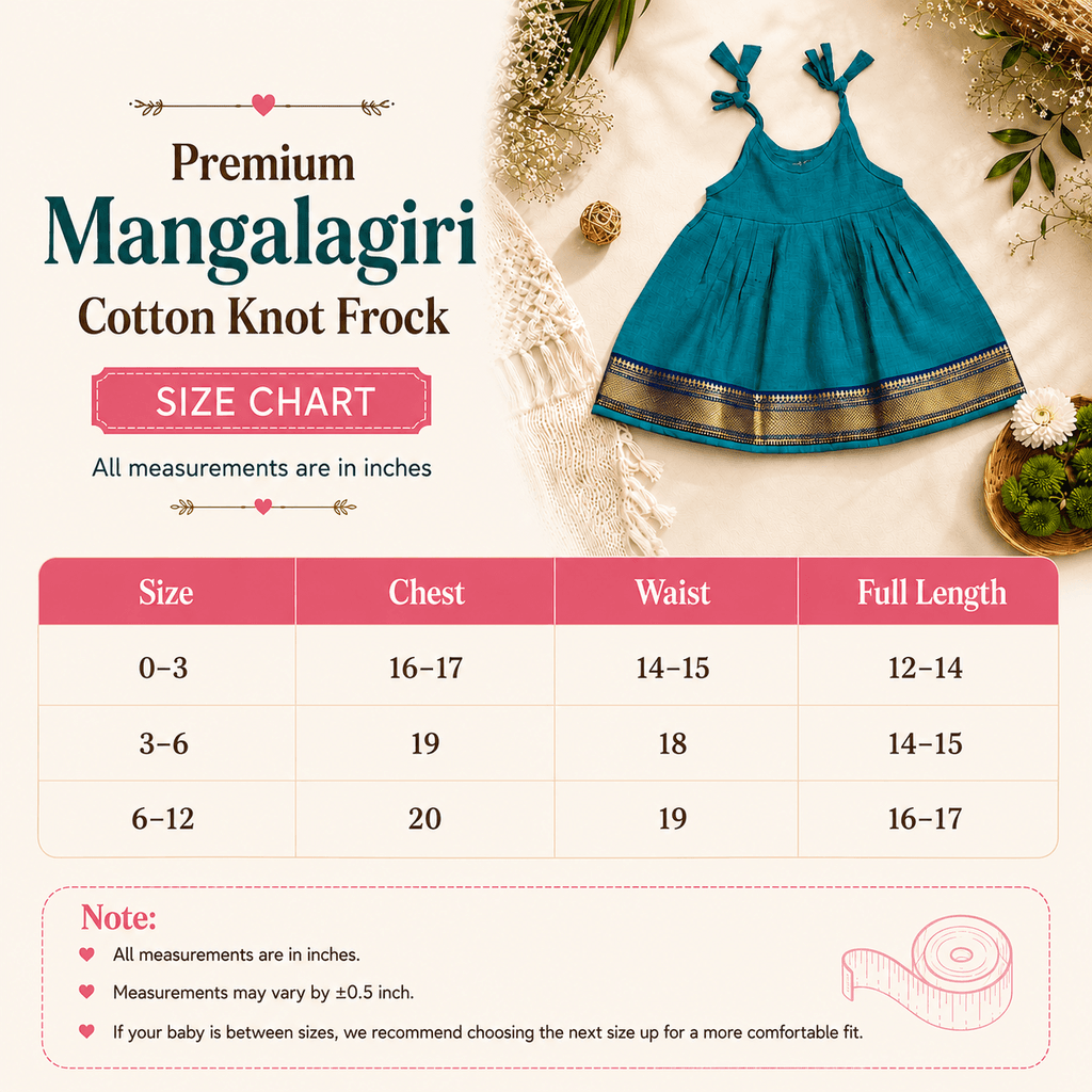 Premium Mangalagiri Cotton Knot Frock for Baby Girls thumbnail 3