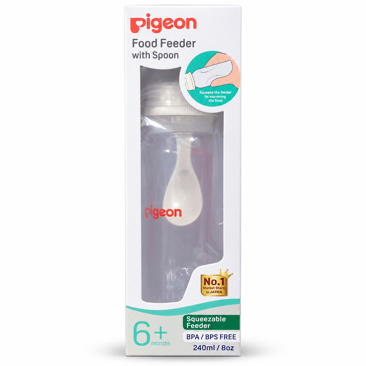 Pigeon Food Feeder with Spoon – Squeezable Feeder 240 ml / 8 oz - Image 1